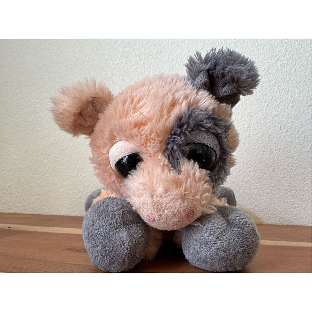 Aurora cute sleepy piglet plush stuffed animal toy peach pink spotted baby pug